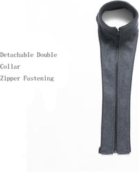 Abnehmbarer Doppelkragen, Reißverschluss, dunkelgrau, modisches Accessoire, vielseitig.