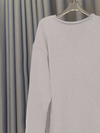 Damen Oversize-Pullover mit V-Ausschnitt & Muster – Alenia