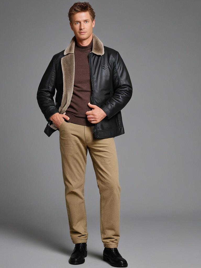 Herren-Lederjacke mit Thermofutter – Dario Winter Edition