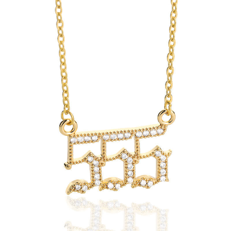 Goldene Halskette mit funkelndem Anhänger, Zirkonia, modisch, elegant, Schmuck für Damen.