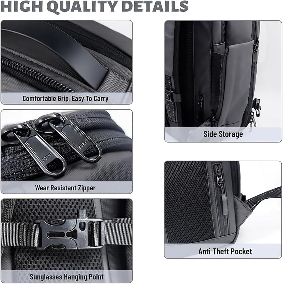 Ausziehbarer Kompressions-Reiserucksack mit Diebstahlschutzschloss und Nassfach