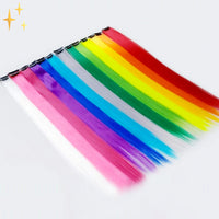 Clip-in Regenbogen Haartressen – Ruby