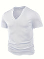 Herren T-Shirt mit tiefem V-Ausschnitt und Struktur – Rafael
