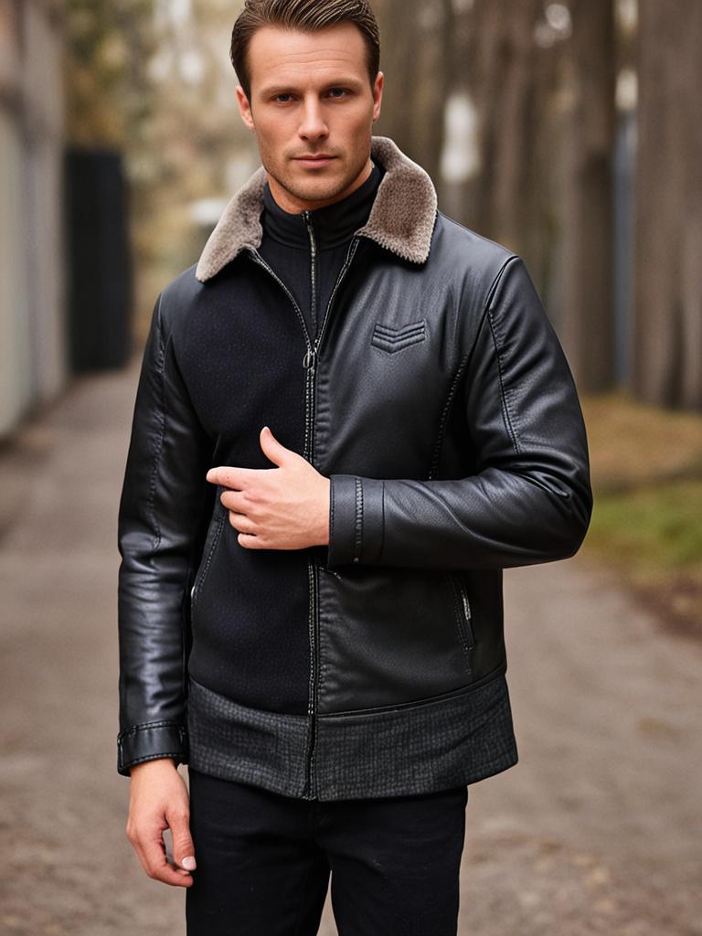 Herren-Lederjacke mit Thermofutter – Dario Winter Edition
