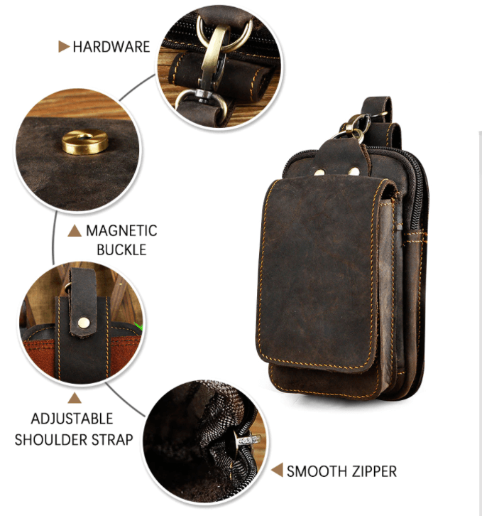 Echtleder Herren-Gürteltasche