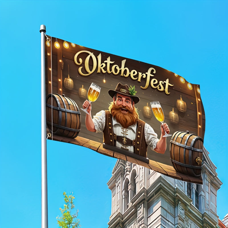Oktoberfest Gartenflagge – BierFest Mann Oktoberfest 2025
