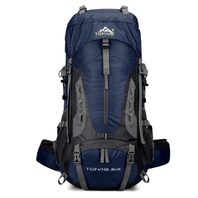 Blauer Tofvnr Wanderrucksack 65+5L, wasserdicht, Outdoor, Trekking, Camping, robustes Design.