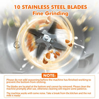 Hochleistungsmixer mit 10 Edelstahlklingen, feines Mahlen, Küchenzubehör.