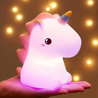 Nachtlicht Einhorn LED Lampe, rosa, Kinderzimmer Deko, batteriebetrieben, stimmungsvolle Beleuchtung