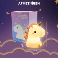 Einhorn Nachtlicht aus Silikon, LED, 14 cm, Kinderzimmer Deko, warmweiß leuchtend.