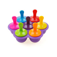 Bunte Silikon-Eisformen, 7-teilig, wiederverwendbar, für hausgemachtes Eis am Stiel.