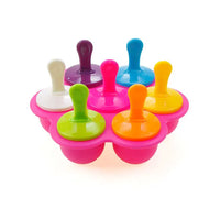 Bunte Silikon-Eisformen, 7-teilig, für selbstgemachtes Eis am Stiel, BPA-frei.