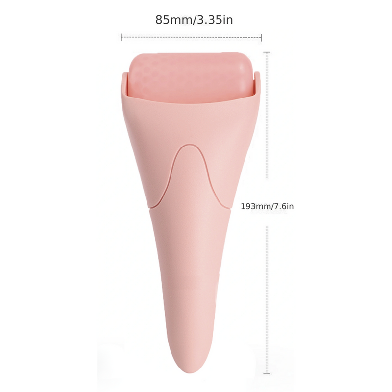 Rosa Gesichts-Eisroller, 85mm x 193mm, Hautpflege, Massagegerät, Anti-Aging, Entspannung.