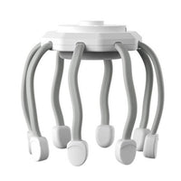 Elektrischer Kopfhaut-Massager, weiß, Silikon, stressabbauend, Haarstimulation, handfrei.