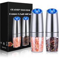 Elektrische Salz- und Pfeffermühle Set, Edelstahl, LED-Licht, batteriebetrieben.