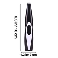 Schwarzer elektrischer Haarschneider, 16 cm, ergonomisches Design, kabellos, präzise Klingen.