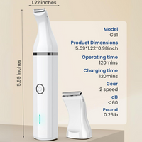 Elektrischer Trimmer C61, weiß, 2 Geschwindigkeiten, leise, kabellos, 120 Min. Betriebszeit.