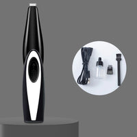 Schwarzer elektrischer Barttrimmer mit Zubehör, USB-Kabel, Ölflasche, Reinigungsbürste.