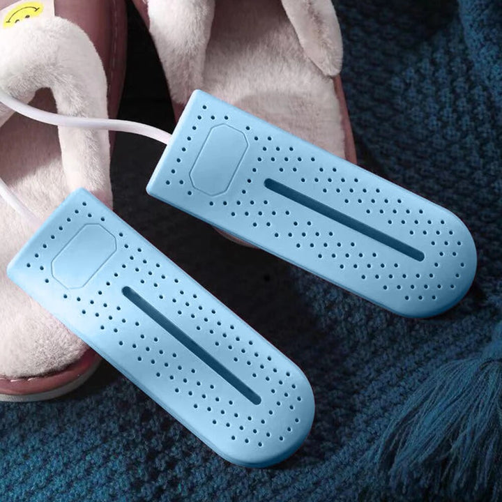 Elektrischer Schuh- und Stiefeltrockner, blau, USB, effizient, schnelles Trocknen, Fußwärmer.