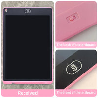 Rosa LCD-Schreibtafel, digital, tragbar, mit Löschfunktion, ideal für Notizen und Zeichnungen.