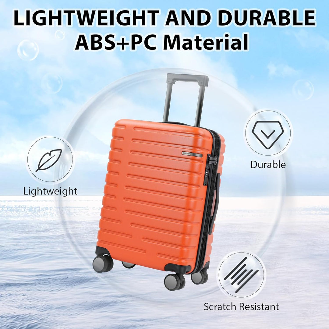 Erweiterbarer Hartschalenkoffer mit Spinnerrädern und TSA-Schloss