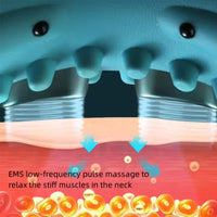 EMS Nackenmassagegerät, blau, zur Muskelentspannung, niedrige Frequenz, schmerzlindernd.