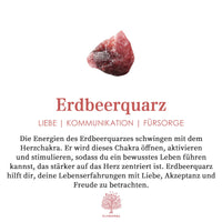 Roter Erdbeerquarz, Herzchakra, Liebe, Kommunikation, Fürsorge, spiritueller Heilstein.