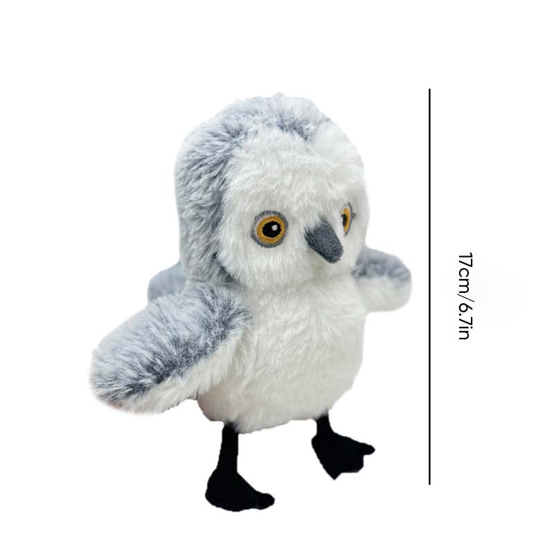 Kuscheltier Eule, grau-weiß, 17 cm, Plüsch, Kinder, Geschenk, Spielzeug, weiches Material.