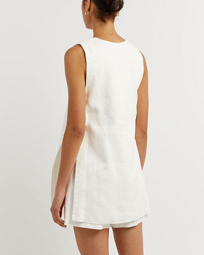 Damen Zomerset mit ärmellosem Gilet und Hochbundshorts – Sylvie