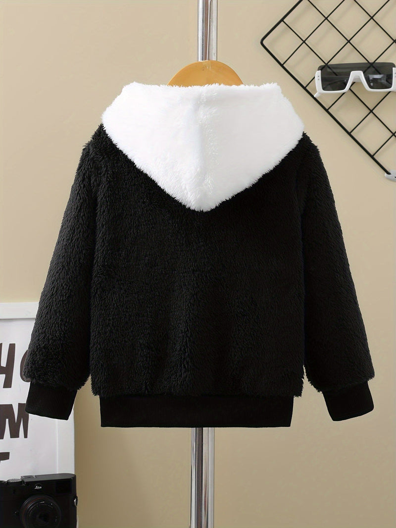 Bleib warm mit Stil – Zafie Winter Fleece Kapuzenjacke mit Reißverschluss für Kinder