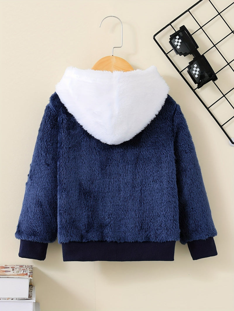 Bleib warm mit Stil – Zafie Winter Fleece Kapuzenjacke mit Reißverschluss für Kinder