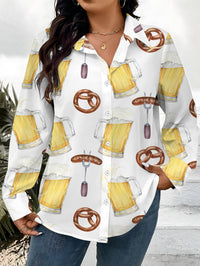 Damen Plus Size Bluse mit All-Over-Print – Greta Oktoberfest 2025