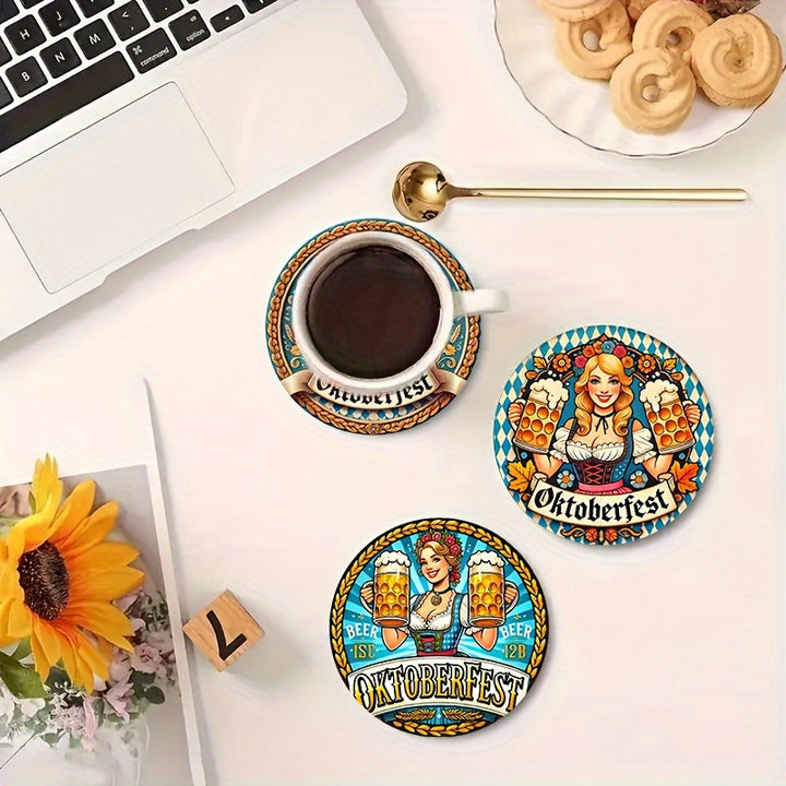 Holzuntersetzer-Set (2×8 Stück) – BierMädchen Oktoberfest 2025