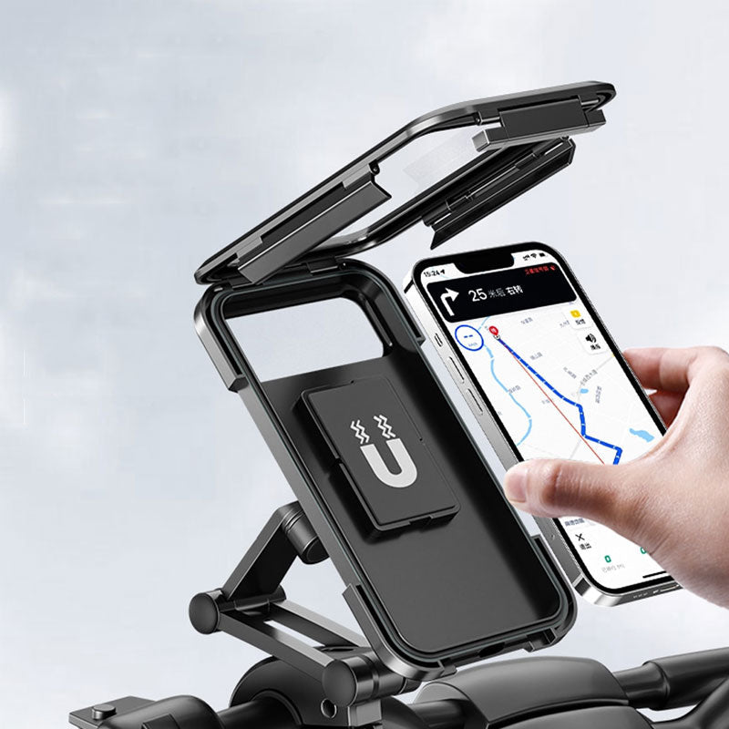 Wasserdichte Handyhalterung Fahrrad, schwarz, mit Smartphone, GPS-Navigation, robustes Design
