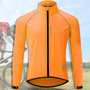Orangefarbene Fahrradjacke, winddicht, wasserdicht, für Herren, ideal für Outdoor-Radsport.