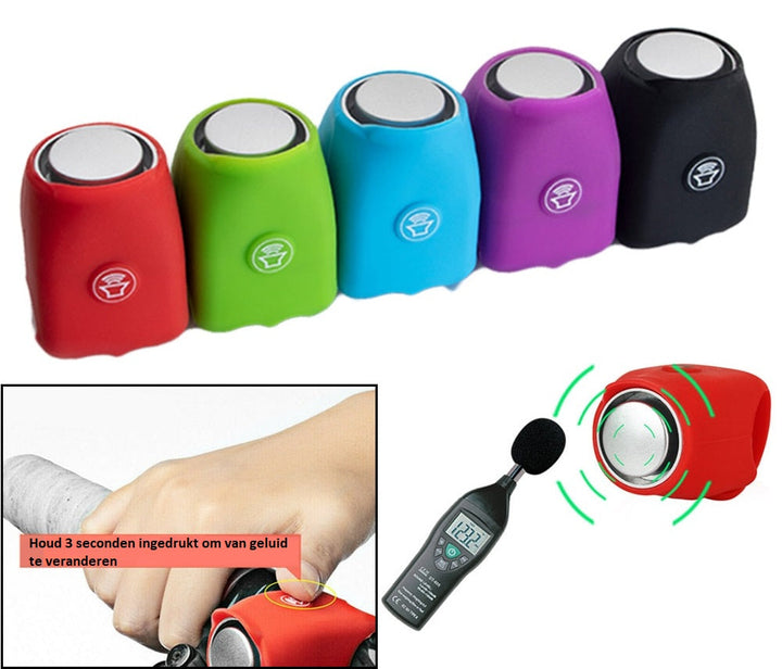 Fahrradklingel Set, bunt, kabellos, wasserdicht, laute Hupe, für sicheres Radfahren.