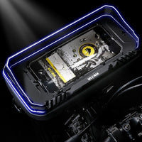 Wasserdichte Fahrrad-Handytasche mit LED-Rahmen, schwarz, für Outdoor-Aktivitäten.