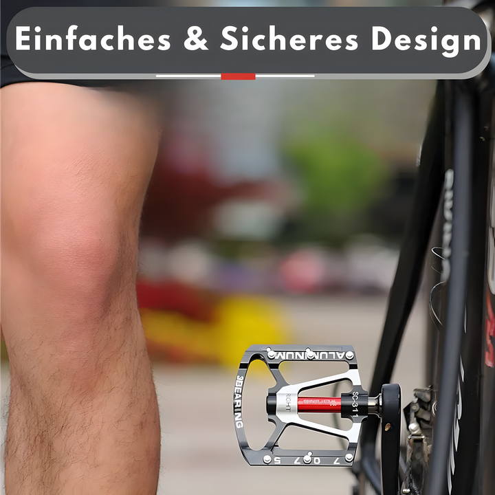 Aluminium Fahrradpedale, rutschfest, langlebig, für Mountainbikes, schwarz-silber Design.