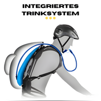 Fahrradrucksack mit integriertem Trinksystem, schwarz, ideal für Radfahrer, Outdoor-Aktivitäten.