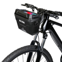 Schwarze Fahrradtasche mit Smartphone-Halterung, wasserdicht, für Mountainbikes.