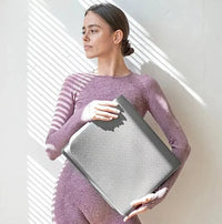 Faltbare Yogamatte, dick, grau, ideal für Reisen, Yoga, Pilates, Meditation, Bodenübungen.