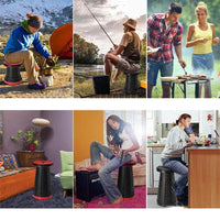 Zusammenklappbarer Hocker, schwarz-rot, tragbar, Camping, Angeln, Outdoor, kompakt, leicht.