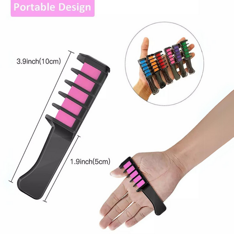 Tragbarer Mini-Kamm, faltbar, schwarz-rosa, handlich, ideal für unterwegs, 10cm.