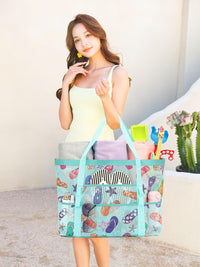 Kaufe 1, Erhalte 1 GRATIS – Extra Große Durchsichtige Mesh-Strandtasche mit 8 Taschen – ClearWave