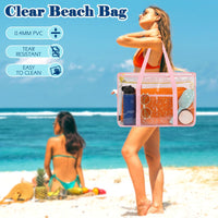 Kaufe 1, Erhalte 1 GRATIS – Extra Große Durchsichtige Mesh-Strandtasche mit 8 Taschen – ClearWave