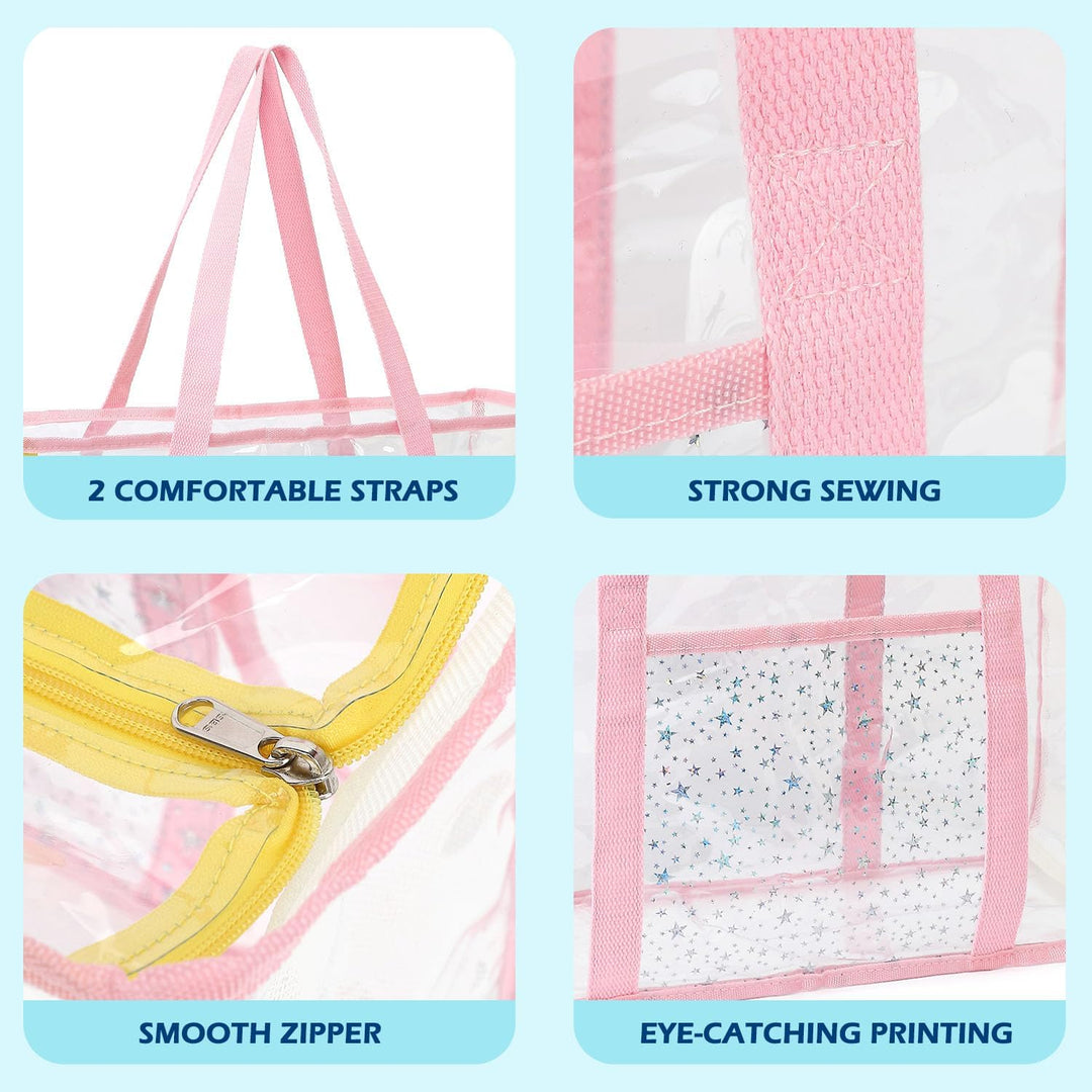 Kaufe 1, Erhalte 1 GRATIS – Extra Große Durchsichtige Mesh-Strandtasche mit 8 Taschen – ClearWave