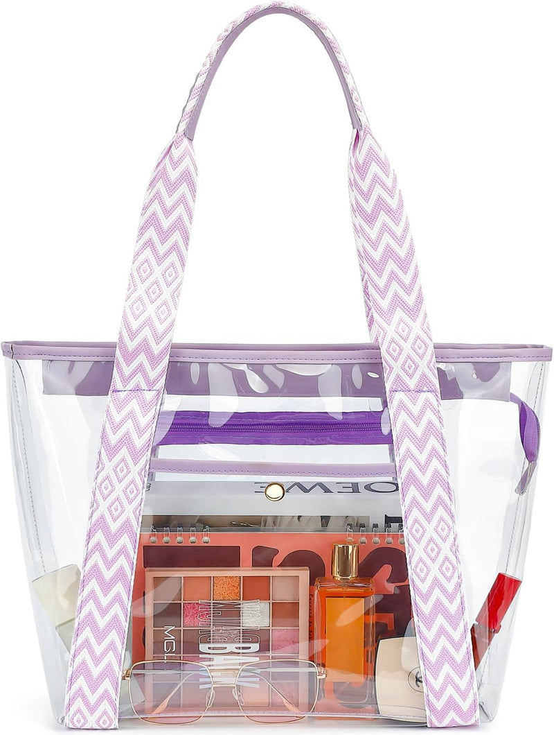 Kaufe 1, Erhalte 1 GRATIS – Extra Große Durchsichtige Mesh-Strandtasche mit 8 Taschen – ClearWave