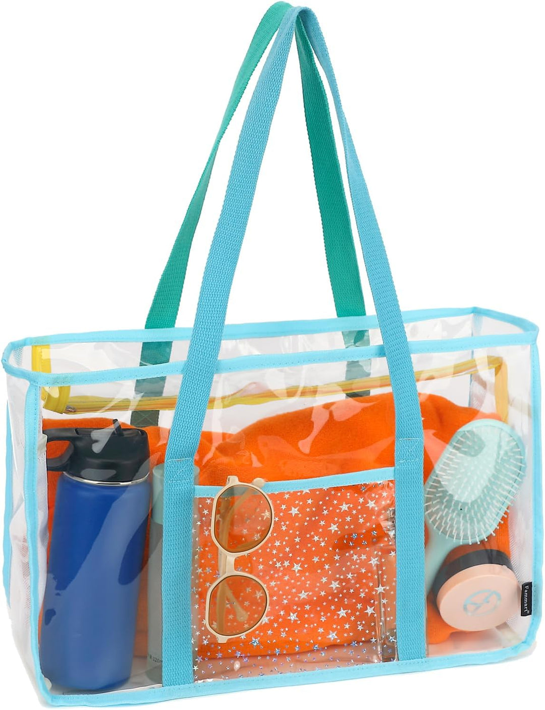 Kaufe 1, Erhalte 1 GRATIS – Extra Große Durchsichtige Mesh-Strandtasche mit 8 Taschen – ClearWave