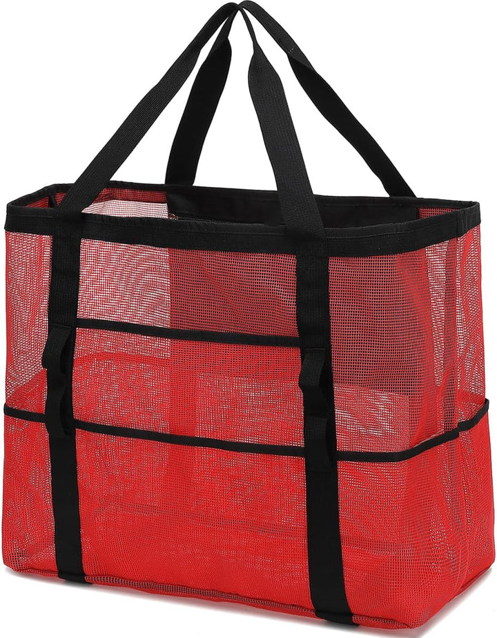 Kaufe 1, Erhalte 1 GRATIS – Extra Große Durchsichtige Mesh-Strandtasche mit 8 Taschen – ClearWave