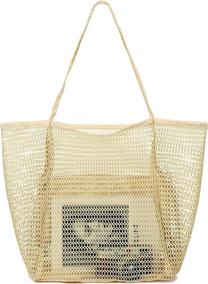 Kaufe 1, Erhalte 1 GRATIS – Extra Große Durchsichtige Mesh-Strandtasche mit 8 Taschen – ClearWave